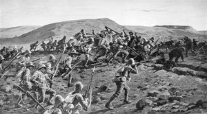 The South Lancashires Storming the Boer Trenches at Pieters Hill, Natal, 1900-1903