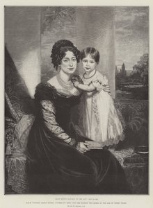 HRH Victoria Maria Louisa, Duchess of Kent, and Her Majesty the Queen at the Age of Three Years by William Beechey