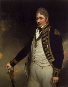 Portrait of Rear Admiral Sir Thomas Troubridge, wearing the Saint Vincent and Nile medals by William Beechey