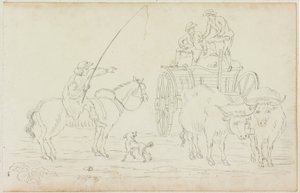 Oxcart Blocking the Way by William Beilby