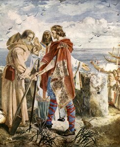 Egfrith Offering the Bishopric of Hexham to Cuthbert, 678 by William Bell Scott