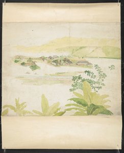 Watercolour drawing of the Lucky Valley Estate, Clarendon, Jamaica by William Berryman