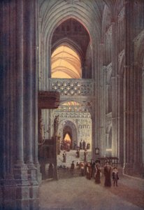 In the Nave of Canterbury Cathedral after Evensong by William Biscombe Gardner