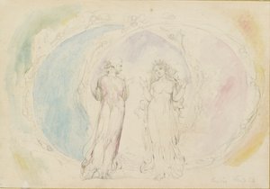 Beatrice and Dante in Gemini, amid the Spheres of Flame by William Blake