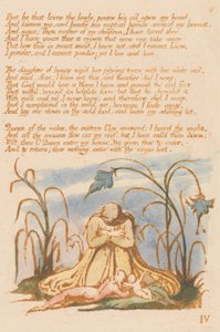 The Book of Thel, Plate 7, "But he that loves the lowly..."