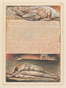 Jerusalem, Plate 94, Albion Cold Lays on His Rock by William Blake