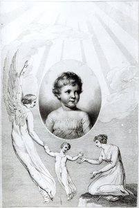 Mary Wollstonecraft Shelley as a child, engraved by Robert Hartley Cromek by William Blake