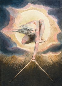 The Ancient of Days - Urizen measuring the material world (Illustration of the frontispiece of the book 