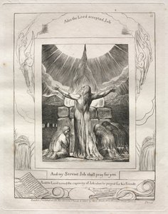 The Book of Job: Pl. 18, And my Servant Job shall pray for you by William Blake