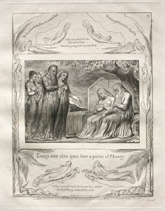 The Book of Job: Pl. 19, Every One Also Gave Him a Piece of Money, 1825 by William Blake