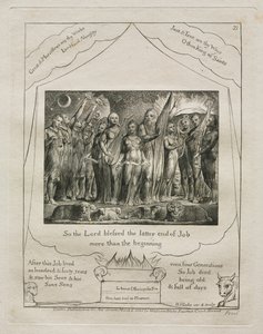 The Book of Job: Pl. 21, So the Lord blessed the latter end of Job more than the by William Blake