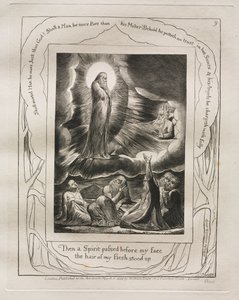 The Book of Job: Pl. 9, Then a Spirit passed before my face, the hair of my flesh stood up by William Blake
