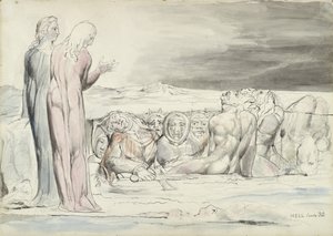 The Circle of Traitors: Alberti Brothers, illustration to the Divine Comedy by Dante Alighieri, 1824-27