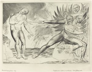 The Circle of the Corrupt Officials; the Devils Tormenting Ciampolo by William Blake