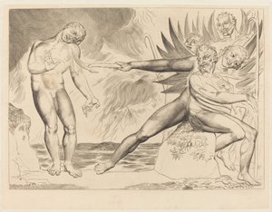 The Circle of the Corrupt Officials; the Devils Tormenting Ciampolo by William Blake