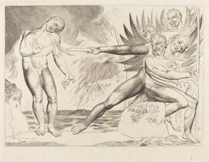 The Circle of the Corrupt Officials; the Devils Tormenting Ciampolo by William Blake