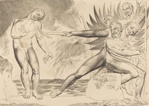 The Circle of the Corrupt Officials, the Devils Tormenting Ciampolo by William Blake