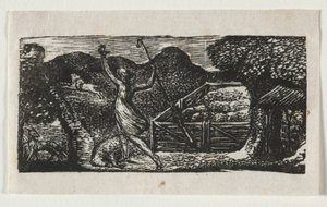 The Pastorals of Virgil, Eclogue I: The Shepherd Chases Away a Wolf by William Blake