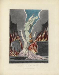 The Reunion of the Soul and the Body, Illustration from The Grave by Robert Blair, Engraved by Louis Schiavonetti by William Blake