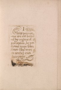 There Is No Natural Religion, Plate 10, I Mans perceptions are not bounded . . . .  (Bentley b3) by William Blake