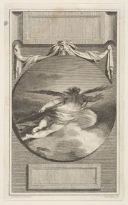 Winged Figure Flying Through Clouds, ca. 1780-87 by William Blake
