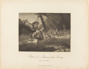 Sketch of a Shipwreck by William Blake after George Romney