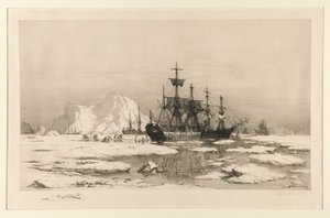 Sealers in the Arctic, after the painting: Among the Ice Floes, 1875