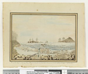 Part of the Reef in Sydney Bay, Norfolk Island, on which the Sirius was wrecked, March 19 1790