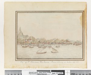 City of St. Sebastians, Rio Janeiro: Sirius & Convoy at Anchor. 1787