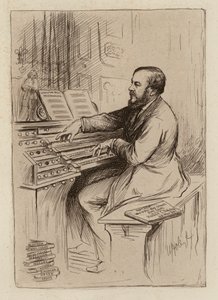 Sir Herbert Oakeley, Professor of Music (engraving) by William Brassey (after) Hole