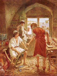 Christ working with Joseph as a carpenter by William Brassey Hole