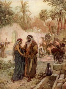Eliezer and Rebekah at the Well by William Brassey Hole