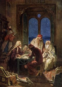Learned Jews Writing Bible Scrolls by William Brassey Hole