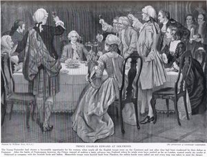 Prince Charles Edward at Holyrood, illustration from 