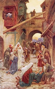 The people of Capernaum bringing Jesus many to heal by William Brassey Hole