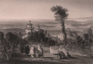 View from Sacro Monte in Varese, Lombardy, Italy, Steel Engraving by T Willmore from Drawing by William Brockedon