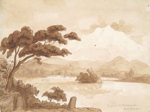 Landscape Scene with Lake and Mountains