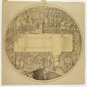 Ceremonial Shield with Roman Battle Scene by William Burgess