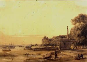 A View, Possibly on the Seine at Evening
