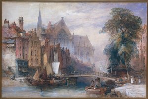 View of the Nieuwe Kerk and Nieuwezijds Voorburgwal in Amsterdam, from the North