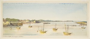 River Tapti, Surat from the fort (boats) by William Carpenter