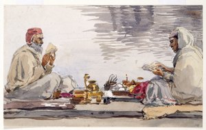 Two holy men reading the Granth Saheb, Umritsar by William Carpenter