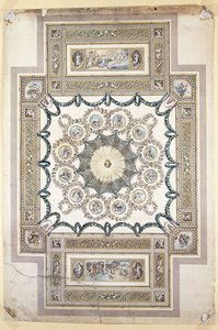 Design for the Library Ceiling at Woburn Abbey by William Chambers