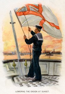 Lowering the Ensign at Sunset by William Christian Symons