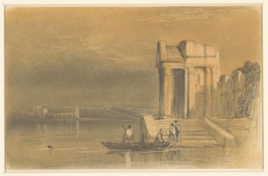 Temple Ruins by a Lake in an Italian Landscape by Clarkson Frederick Stanfield