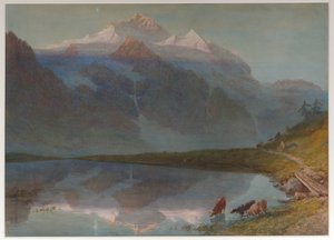 Mountain scene - Jungfrau by William Collingwood