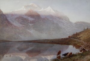 The Jungfrau at Sunrise by William Collingwood