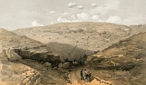 The Valley of the Shadow of Death, caves in the Woronzoff Road behind the 21 Gun Battery by William Crimea Simpson