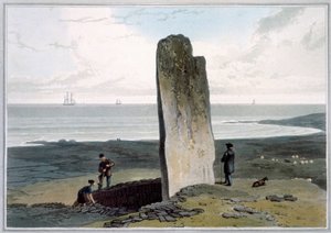 Druidical Stone at Strather near Barvas, Isle of Lewis, Hebrides, Scotland by William Daniell