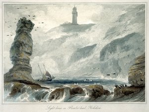Lighthouse on Flamborough Head, Yorkshire, 1822 by William Daniell
